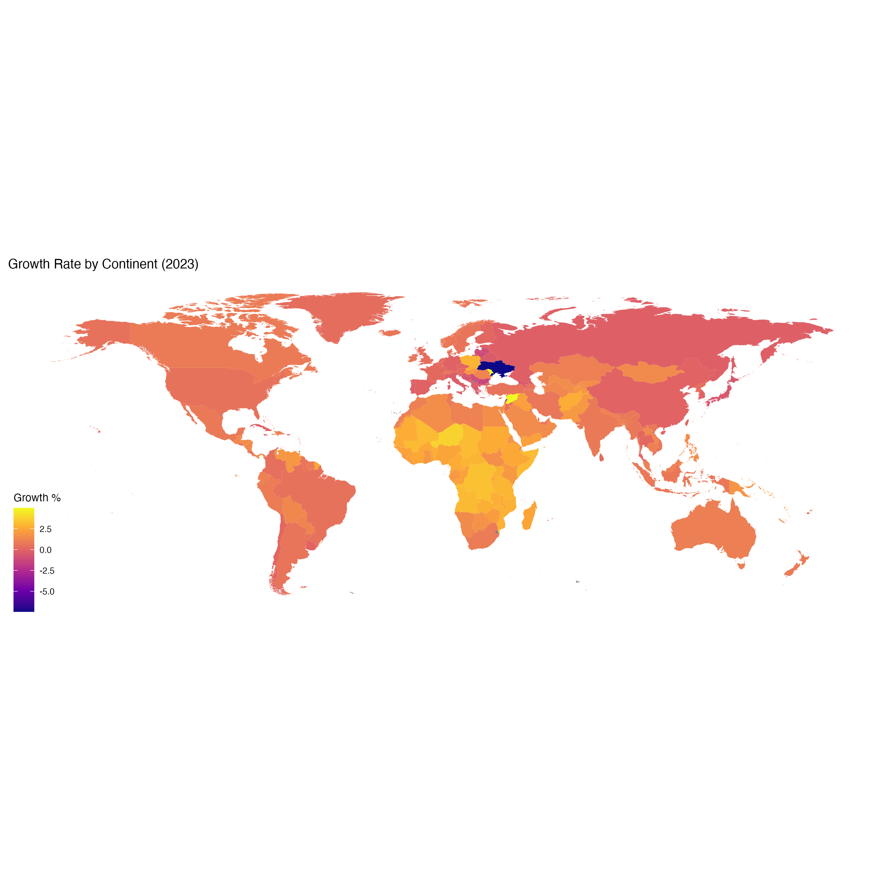 Growth Rate By Continent | Choropleth